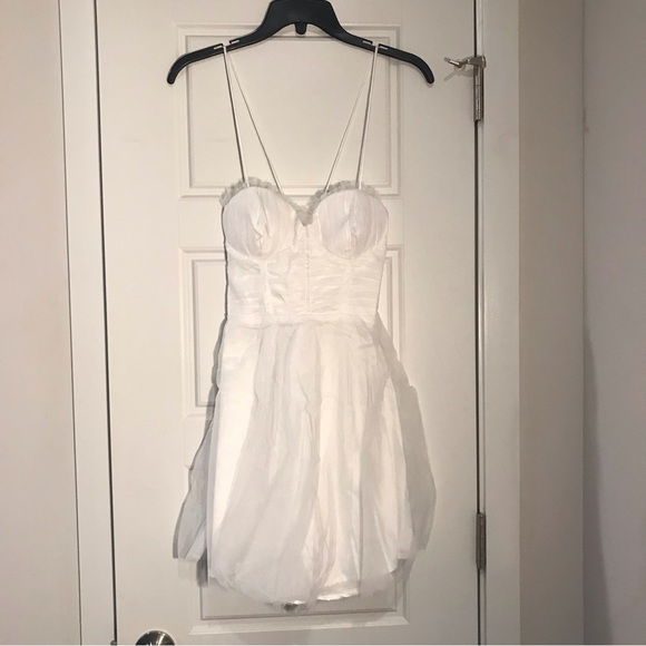 Selfie Leslie Smitten Sweetheart Neckline Chiffon Mini Party Dress - Picture 1 of 5